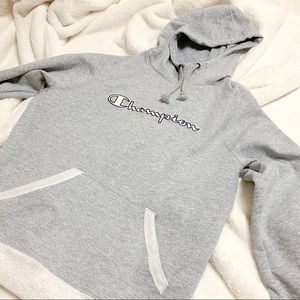 GREY CHAMPION MOCK TURTLENECK HOODIE